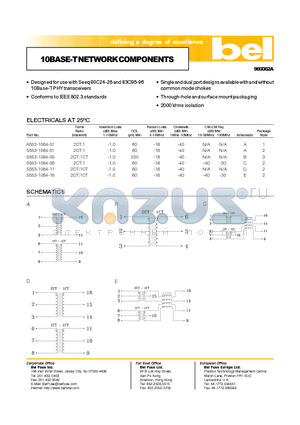 S553-1084-11 datasheet - 10BASE-TNETWORKCOMPONENTS