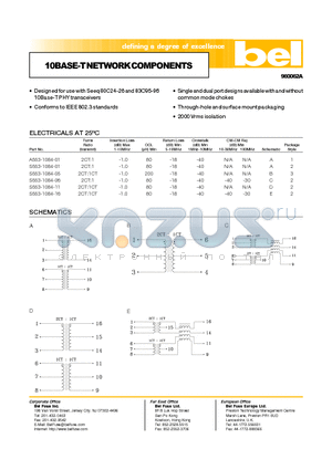 S553-1084-16 datasheet - 10BASE-TNETWORKCOMPONENTS