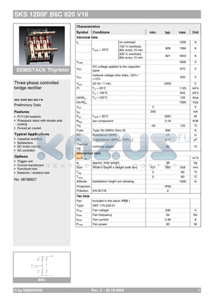 SKS1200FB6C820V16 datasheet - Three-phase controlled