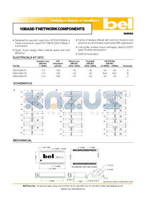 S553-2940-01 datasheet - 10BASE-TNETWORKCOMPONENTS