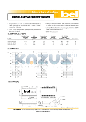 S553-2940-04 datasheet - 10BASE-TNETWORKCOMPONENTS