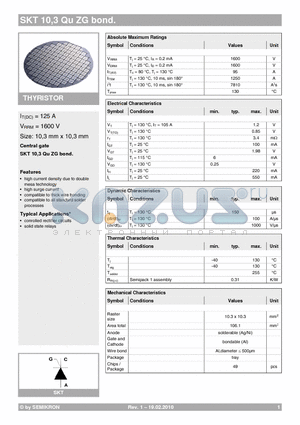 SKT10-3 datasheet - THYRISTOR