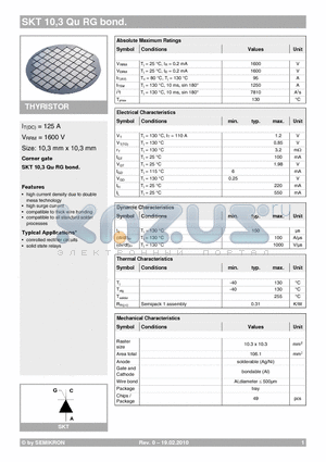 SKT10-3 datasheet - THYRISTOR