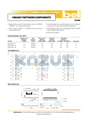 S553-5841-18 datasheet - 10BASE-TNETWORKCOMPONENTS