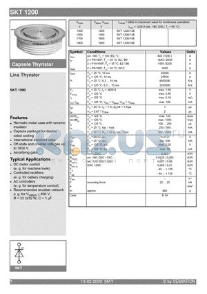 SKT1200 datasheet - Line Thyristor