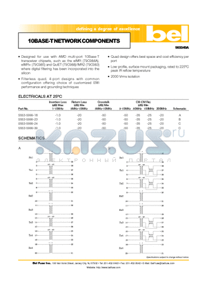 S553-5999-24 datasheet - 10BASE-TNETWORKCOMPONENTS