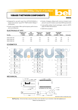 S553-5999-54 datasheet - 10BASE-TNETWORKCOMPONENTS