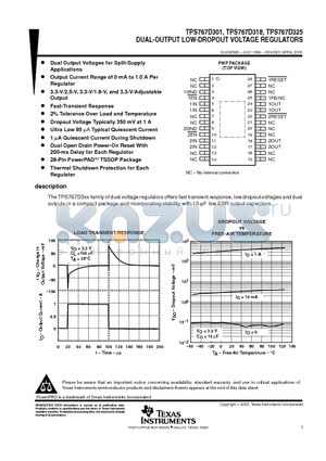 TPS767D301 datasheet - DUAL-OUTPUT LOW-DROPOUT VOLTAGE REGULATORS