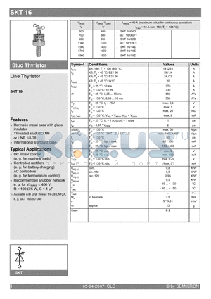 SKT16/06D datasheet - Line Thyristor