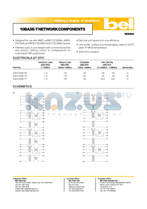 S553-5999-77 datasheet - 10BASE-TNETWORKCOMPONENTS
