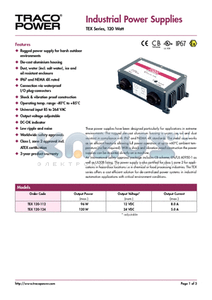 TEX120-112 datasheet - Industrial Power Supplies