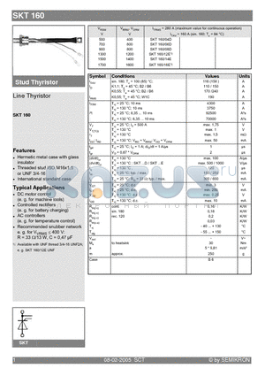 SKT160/16E datasheet - Line Thyristor