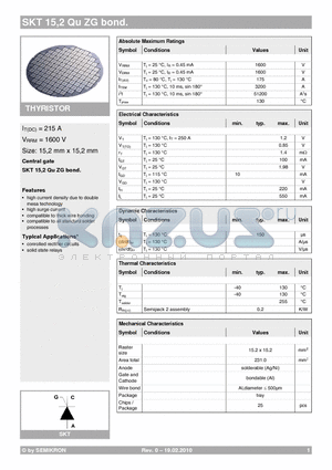 SKT15 datasheet - THYRISTOR