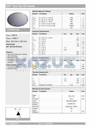 SKT18 datasheet - THYRISTOR