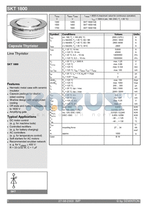 SKT1800 datasheet - Line Thyristor