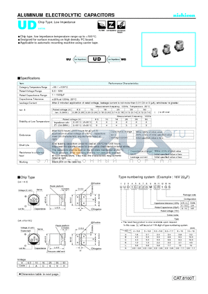 UUD1A221MNR1GS datasheet - ALUMINUM ELECTROLYTIC CAPACITORS