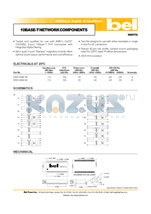 S553-5999-92 datasheet - 10BASE-TNETWORKCOMPONENTS