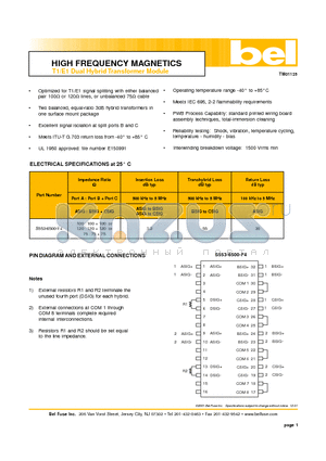 S553-6500-F4 datasheet - HIGH FREQUENCY MAGNETICS HIGH FREQUENCY MAGNETICS