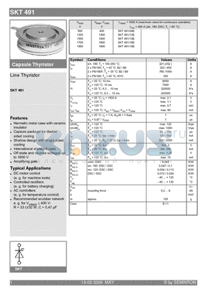 SKT491 datasheet - Line Thyristor