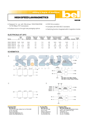 S556-1060-01 datasheet - HIGH SPEED LAN MAGNETICS