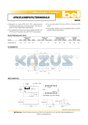 S556-2006-32 datasheet - ATM 25.6 MBPS FILTER MODULE