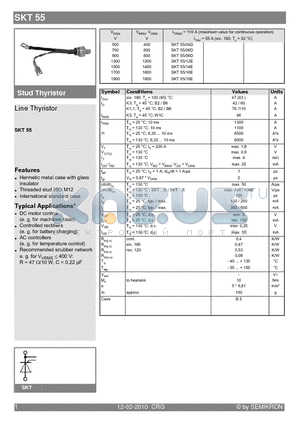 SKT55 datasheet - Line Thyristor