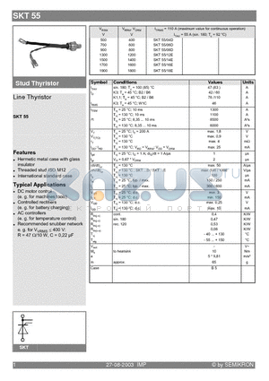 SKT55/04D datasheet - Line Tyristor