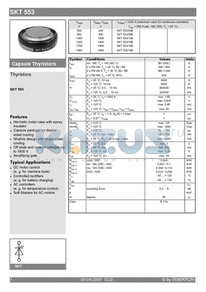 SKT553 datasheet - Thyristors