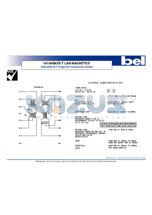 S558-5999-46-F datasheet - 10/100BASE-T LAN MAGNETICS