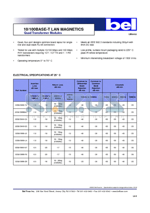 S558-5999-74 datasheet - 10/100BASE-T LAN MAGNETICS