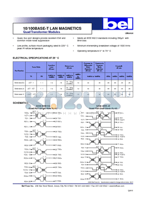 S558-5999-77 datasheet - 10/100BASE-T LAN MAGNETICS