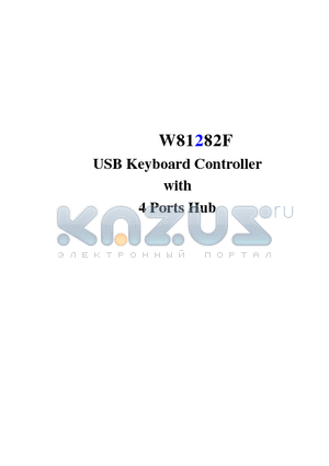 W81282F datasheet - USB Keyboard Controller with 4 Ports Hub