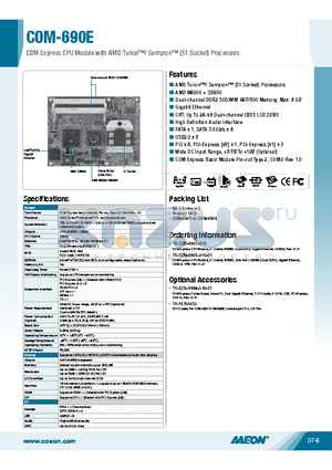TF-COM-690E-A10-01 datasheet - AMD Turion/ Sempron (S1 Socket) Processors