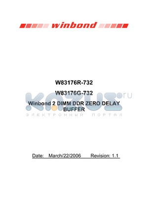 W83176G-732 datasheet - 2 DIMM DDR ZERO DELAY buffer for Sis chipset