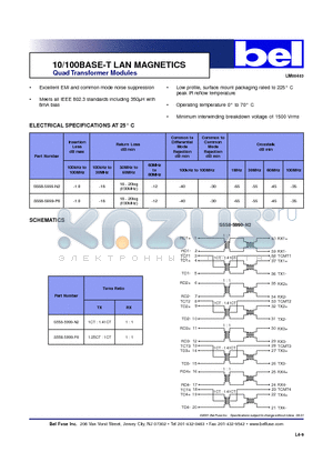 S558-5999-N2 datasheet - 10/100BASE-T LAN MAGNETICS