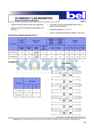 S558-5999-P8 datasheet - 10/100BASE-T LAN MAGNETICS