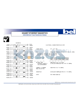 S558-5999-Q2-F datasheet - GIGABIT ETHERNET MAGNETICS