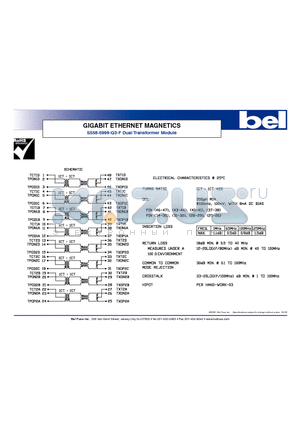 S558-5999-Q3-F datasheet - GIGABIT ETHERNET MAGNETICS