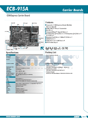 TF-ECB-915A-A10 datasheet - COM Express Carrier Board