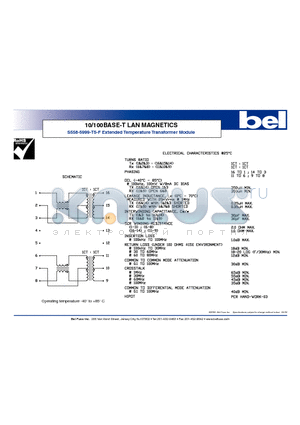 S558-5999-T5-F datasheet - 10/100BASE-T LAN MAGNETICS