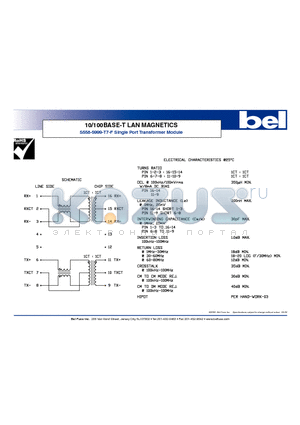 S558-5999-T7-F datasheet - 10/100BASE-T LAN MAGNETICS