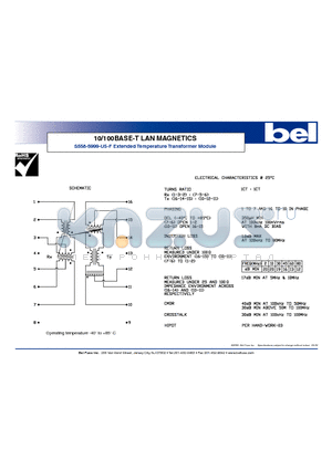 S558-5999-U5-F datasheet - 10/100BASE-T LAN MAGNETICS