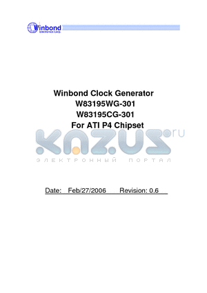 W83195CG-301 datasheet - Winbond Clock Generator