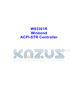 W83301 datasheet - ACPI-STR Controller