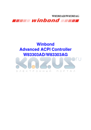 W83303AG datasheet - Advanced ACPI Controller