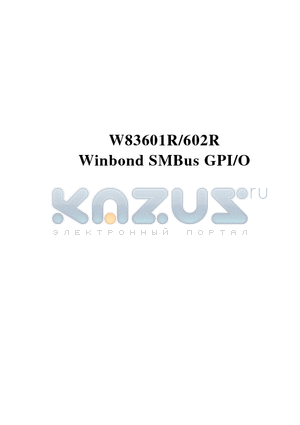 W83601R datasheet - Winbond SMBus GPI/O