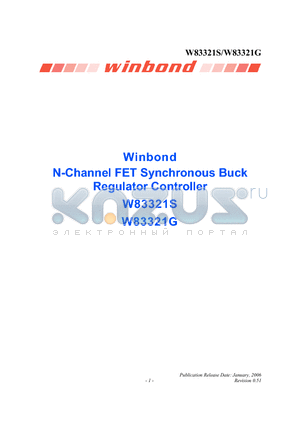 W83321S datasheet - N-Channel FET Synchronous Buck Regulator Controller