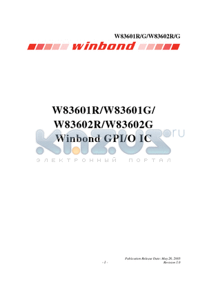 W83601R_06 datasheet - Winbond GPI/O IC