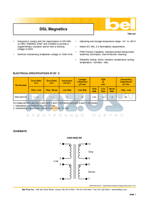 S560-6600-BE datasheet - DSL Magnetics