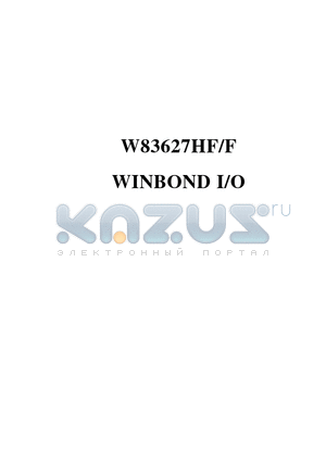 W83627HF-PW datasheet - WINBOND I/O
